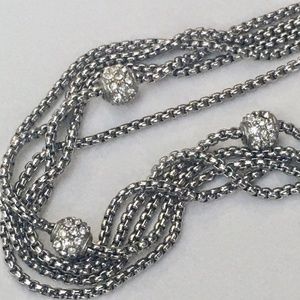 Silver Tone Chains with Rhinestone Disco Balls